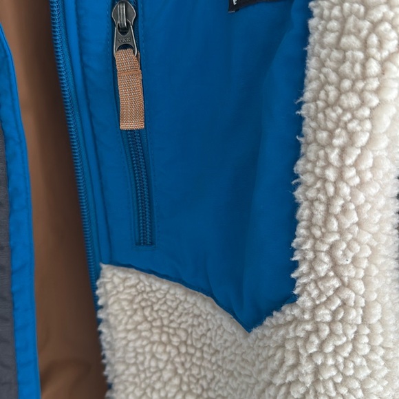 Patagonia Boys Metro X Jacket Natural/Smolder Blue M Sz 10 like New - Picture 4 of 9